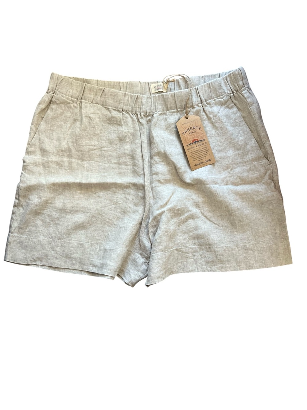 Faherty Laguna Linen Bayview Shorts in Flax | XLarge NWT